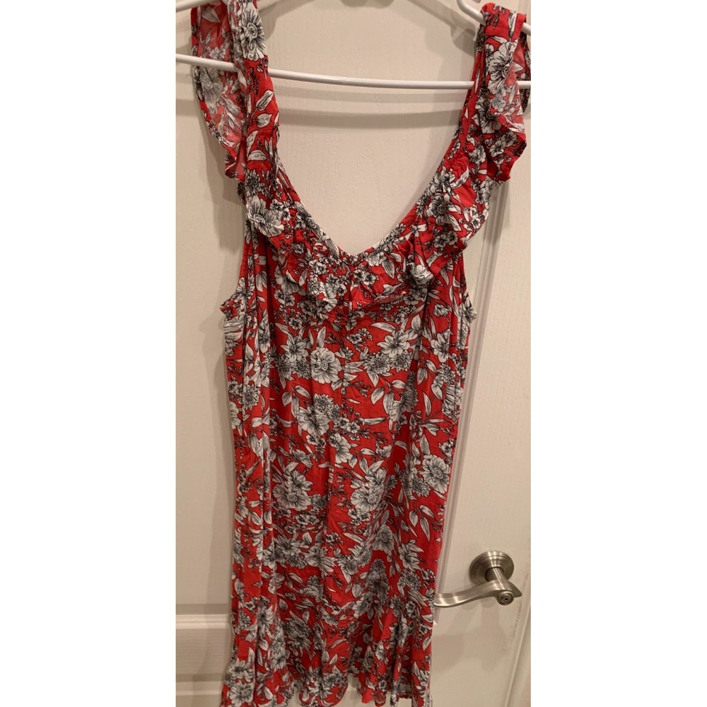 American Eagle Outfitters Red Floral‎ Short Sundress Sz M